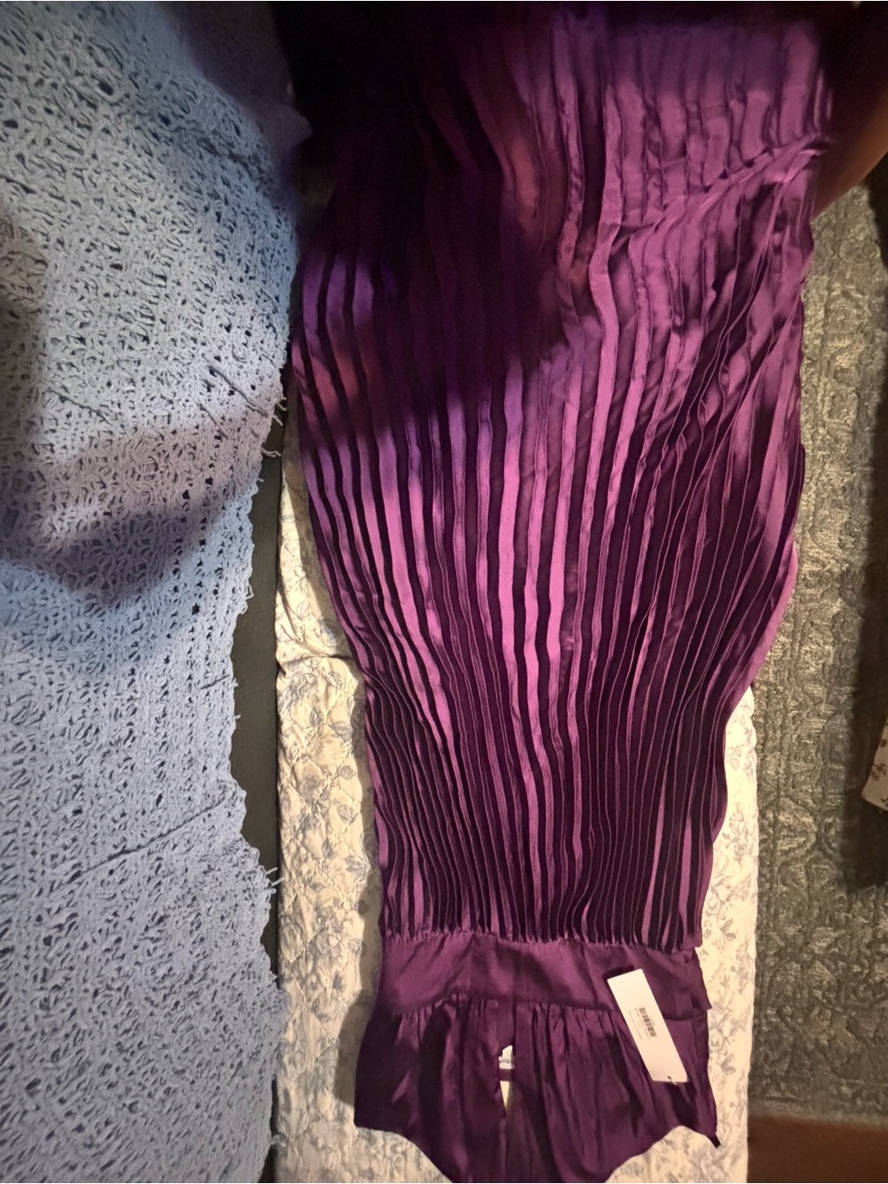 Minuet Petite Purple Pleated Midi Dress